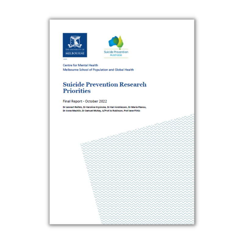 Suicide Prevention Research Priorities Report